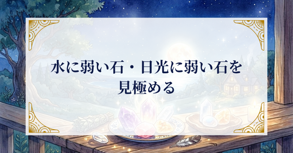 水に弱い石・日光に弱い石を見極める ミステリーキャットカフェ