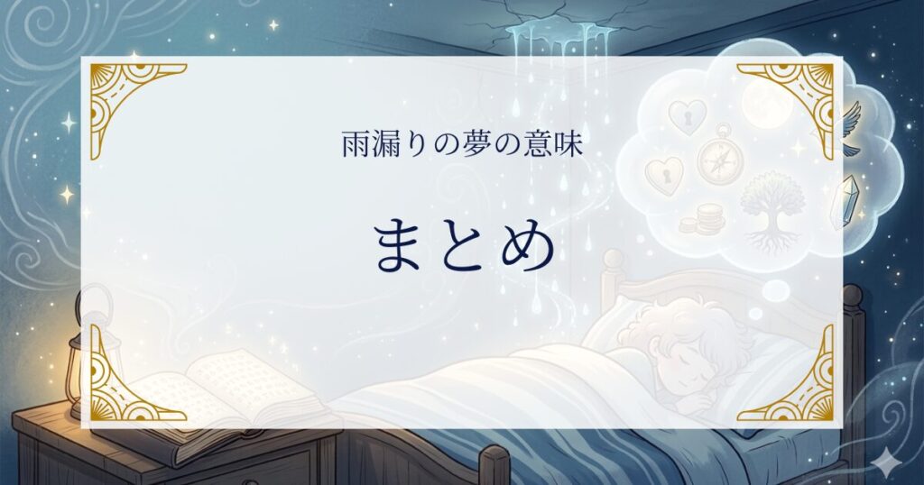 まとめ：雨漏りの夢は「気づかせてくれるメッセージ」 ミステリーキャットカフェ
