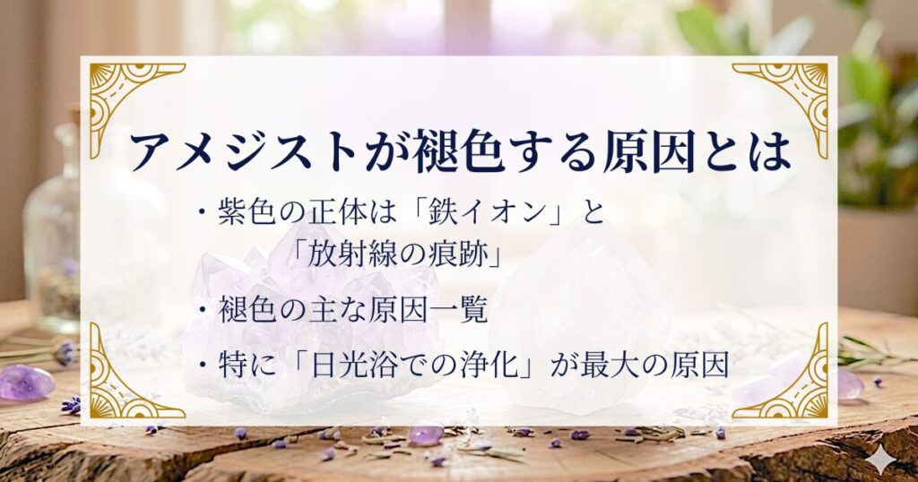 アメジストが褪色する原因とは ミステリーキャットカフェ