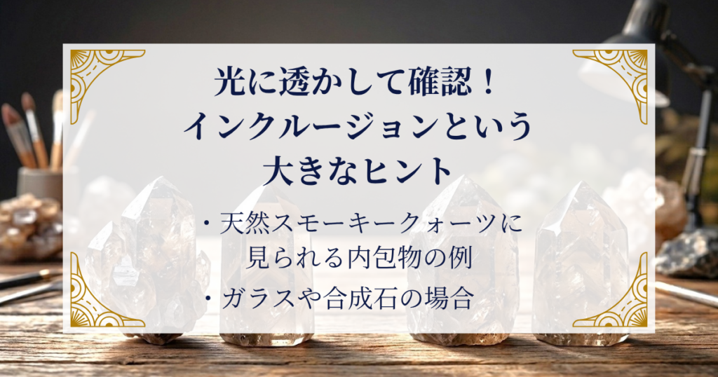 光に透かして確認！インクルージョンという大きなヒント ミステリーキャットカフェ