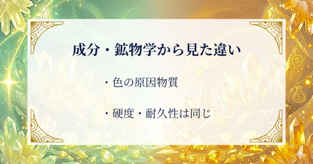 成分・鉱物学から見た違い ミステリーキャットカフェ
