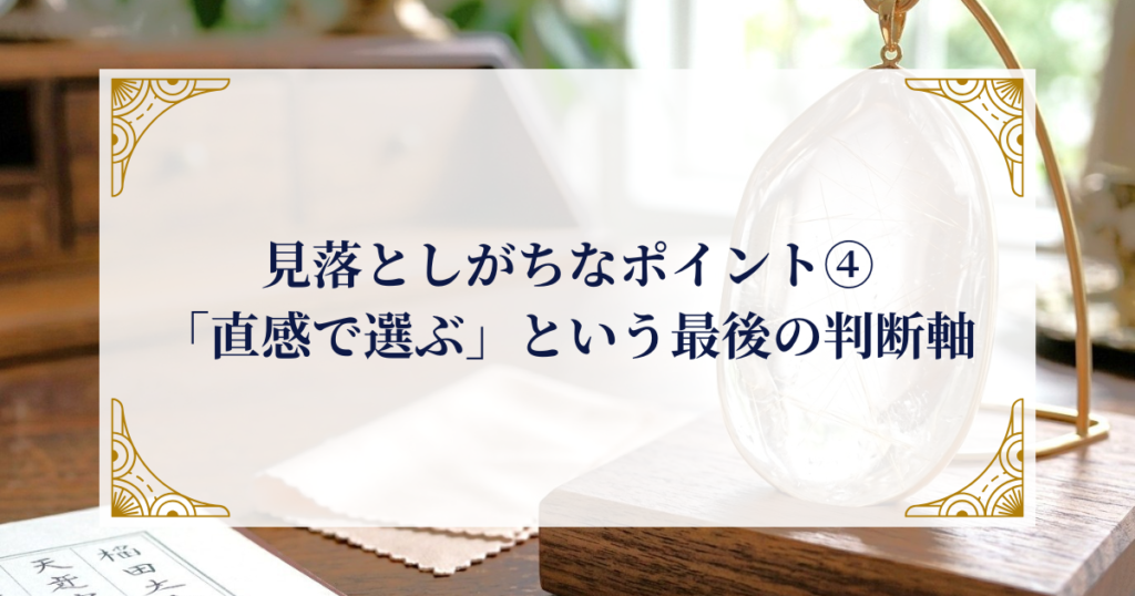 見落としがちなポイント④：「直感で選ぶ」という最後の判断軸 ミステリーキャットカフェ