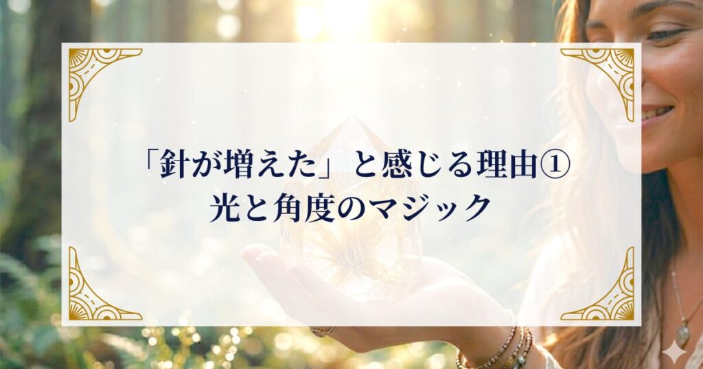 「針が増えた」と感じる理由①　光と角度のマジック ミステリーキャットカフェ