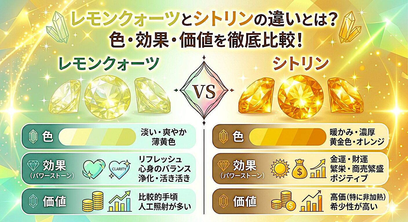 レモンクォーツとシトリンの違いとは？色・効果・価値を徹底比較！ ミステリーキャットカフェ