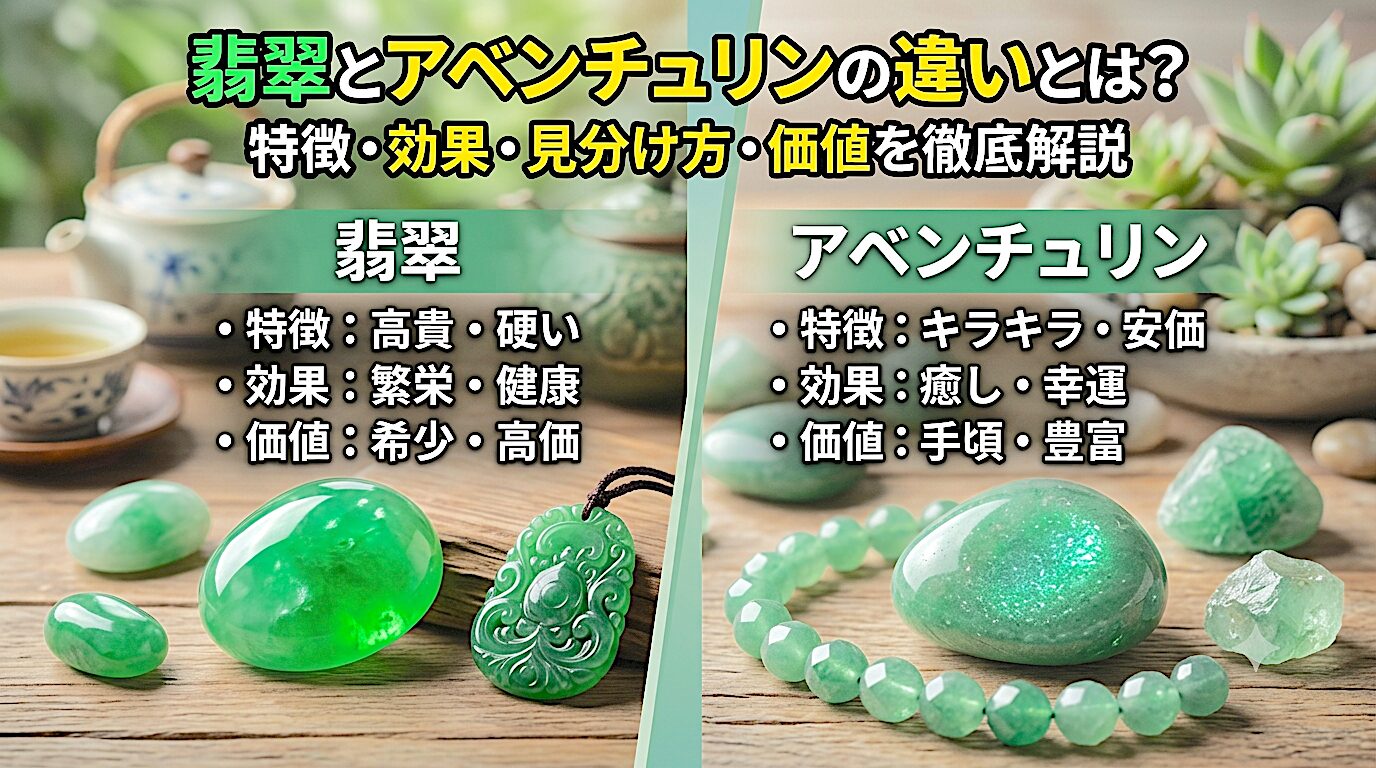 翡翠とアベンチュリンの違いとは？特徴・効果・見分け方・価値を徹底解説 ミステリーキャットカフェ