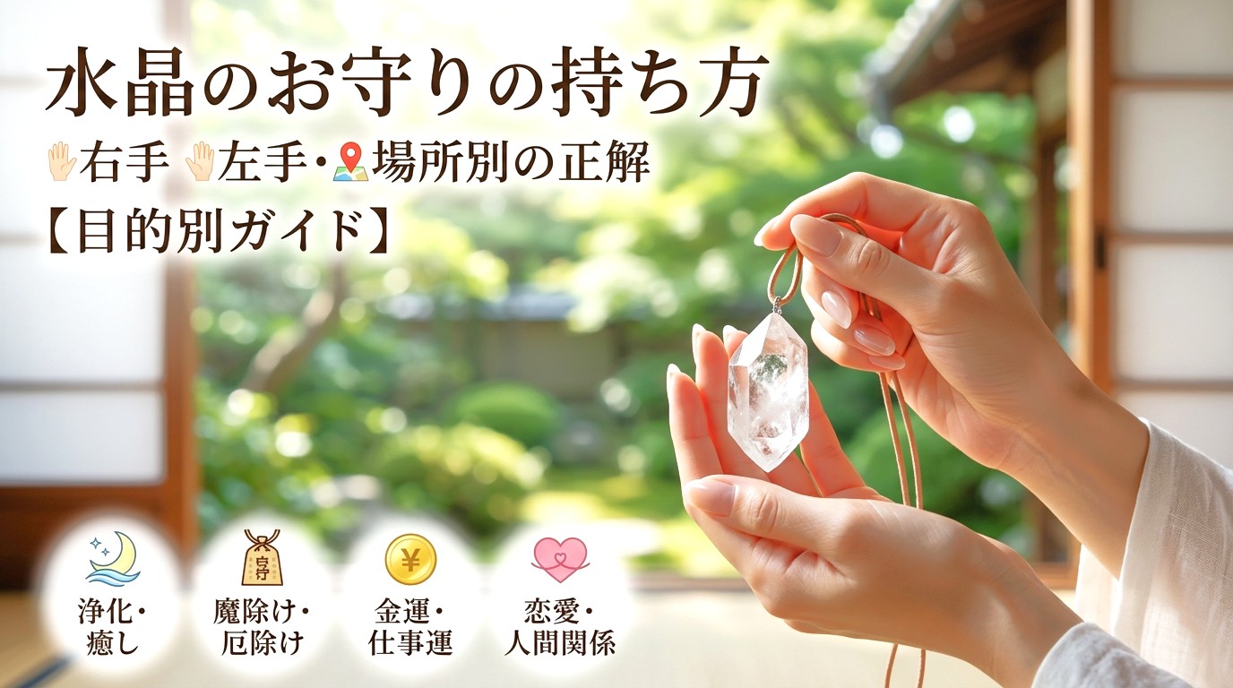 水晶のお守りの持ち方｜右手・左手・場所別の正解【目的別ガイド】 ミステリーキャットカフェ