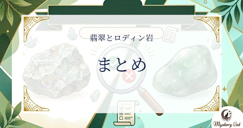 翡翠とロディン岩まとめ ミステリーキャットカフェ