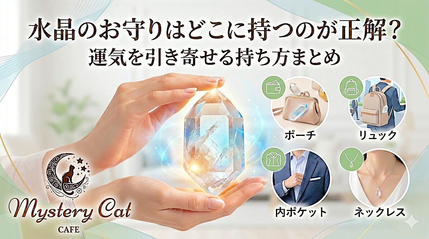 水晶のお守りはどこに持つのが正解？運気を引き寄せる持ち方ガイド ミステリーキャットカフェ