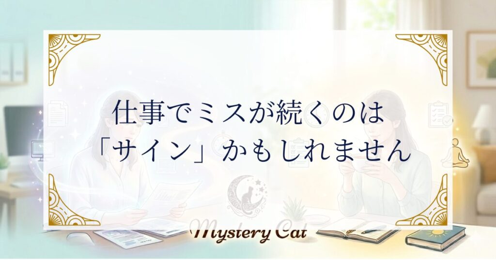 仕事でミスが続くのは「サイン」かもしれません ミステリーキャットカフェ