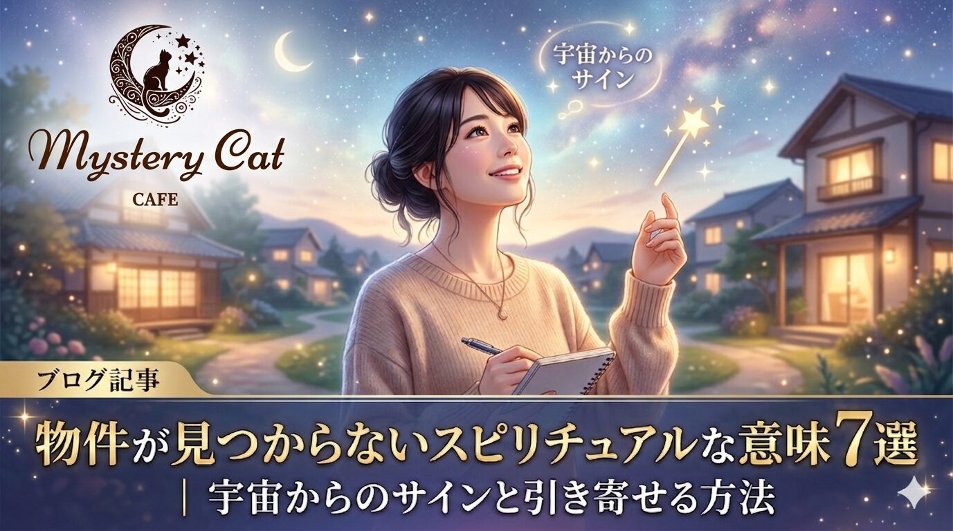 物件が見つからないスピリチュアルな意味7選｜宇宙からのサインと引き寄せる方法 ミステリーキャットカフェ