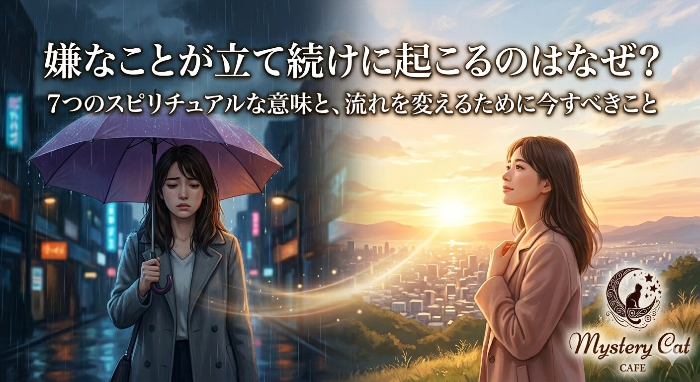嫌なことが立て続けに起こるのはなぜ？7つのスピリチュアルな意味と、流れを変えるために今すべきこと ミステリーキャットカフェ